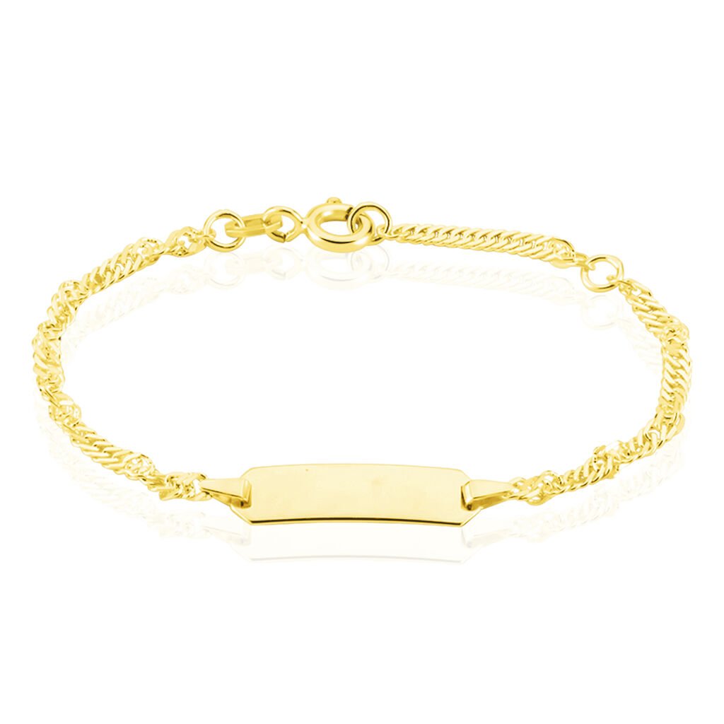 SINGAPUR ID Kinder ID Armband Gold 375 (9 Karat) Rechteckig, ID Armband ohne Stein
