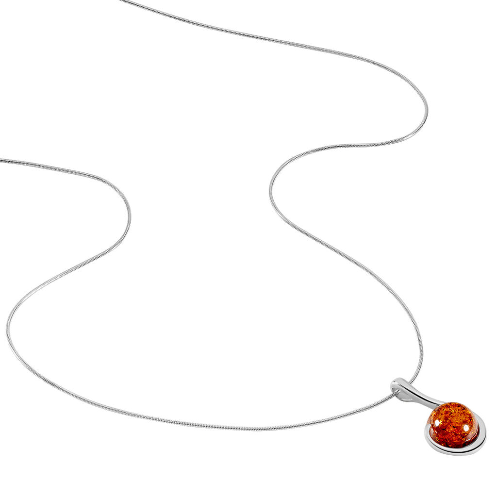 Collier Argent Blanc Ambre - Spannringe Damen | OROVIVO
