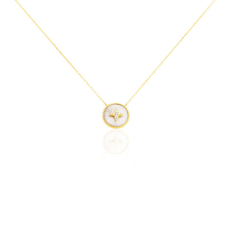 Damen Halskette Gold 375 Zirkonia Perlmutt Stern - Halsketten Damen | OROVIVO