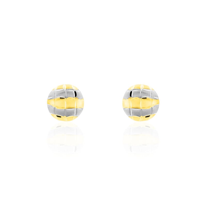 TAKKA Damen Ohrstecker Gold Bicolor 375 (9 Karat) Halbkugel - Ohrstecker Damen | OROVIVO