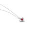 ARIDA HERZ Damen Collier Silber 925 Zirkonia Rot 0,16 ct Herz B 1,2 mm