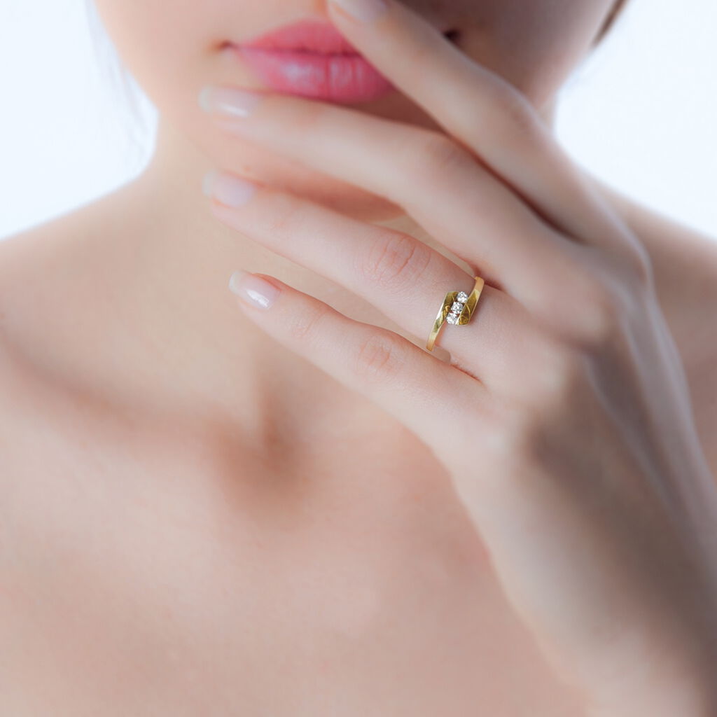 Bague Trilogie Or Jaune Diamant - Spannringe Damen | OROVIVO