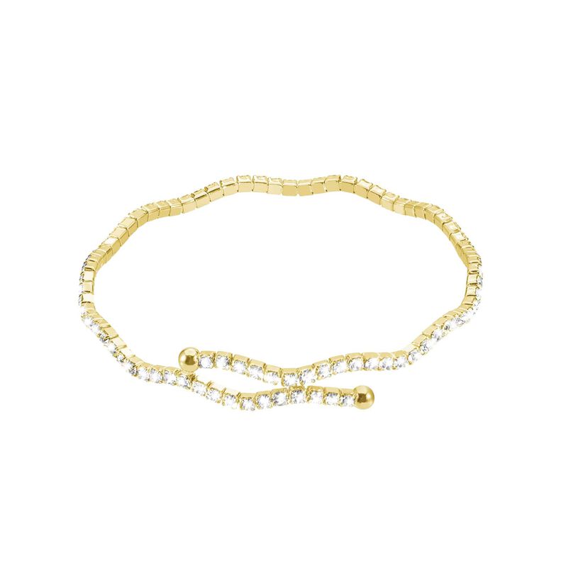 Bracciale bangle in metallo dorato e cristalli - Spannringe Damen | OROVIVO