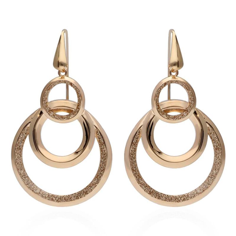 Orecchini pendenti a monachella in ottone bronzato e glitter bronzo - Spannringe Damen | OROVIVO