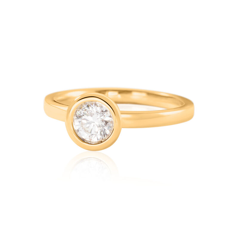 ESTELLE Damen Ring Gold 585 (14 Karat) Diamant Weiß 0,5 ct B 1,9 mm - Ringe mit Stein Damen | OROVIVO