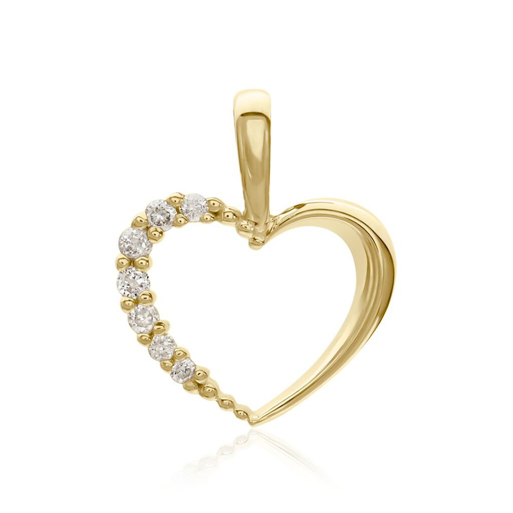 THAYS Damen Anh&auml;nger Gold 375 (9 Karat) Diamant Wei&szlig; 0,01 ct Herz
