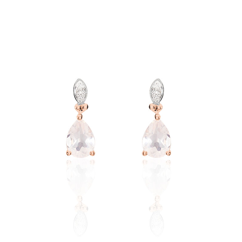 Boucles D'oreilles Or Rose Quartz Rose - Spannringe Damen | OROVIVO