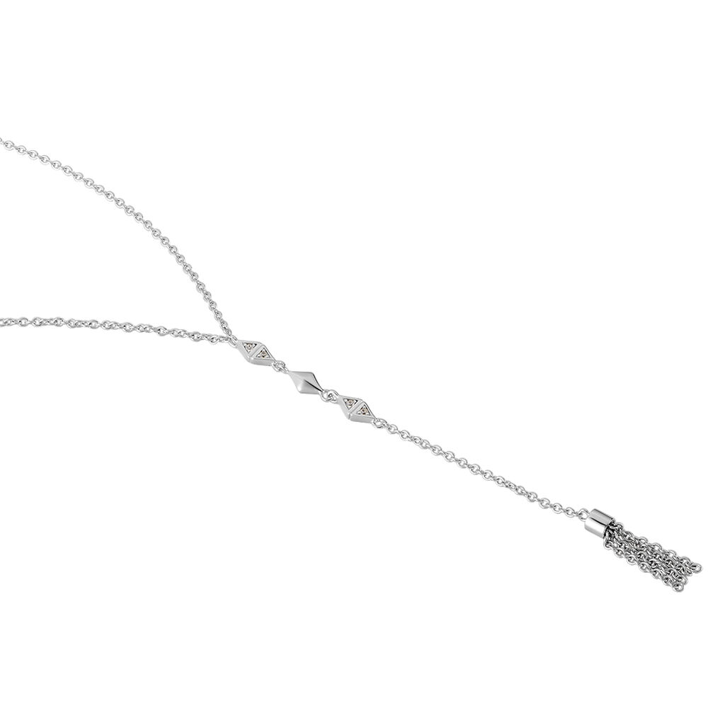 RADOSTINA Damen Collier Silber 925 Zirkonia Wei&szlig;