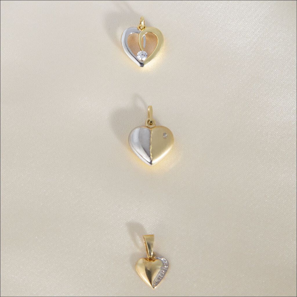 EUDOCIE HERZ 14 Damen Anhänger Gold Bicolor 333 (8 Karat) Herz - Schmuckanhänger Damen | OROVIVO