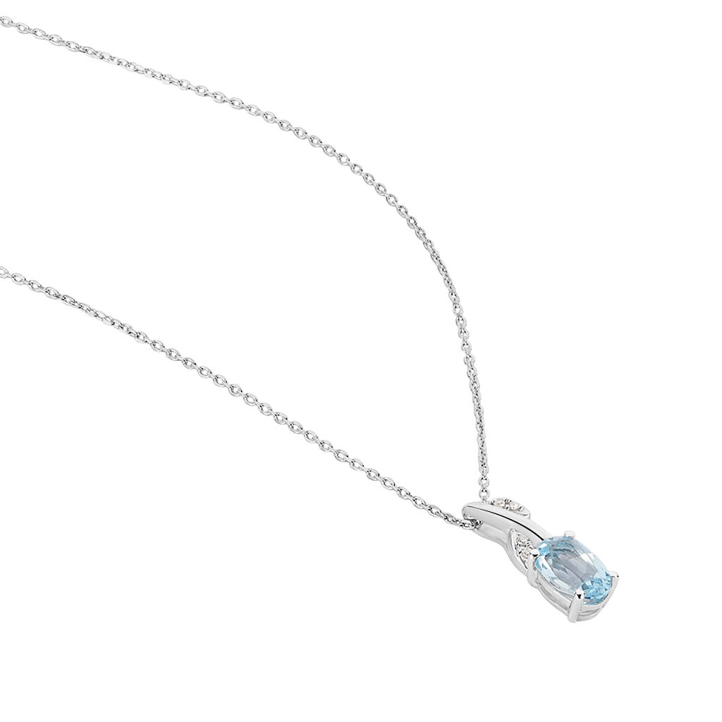 Collier Or Weiss Emmelyne Et Topaze - Spannringe Damen | OROVIVO