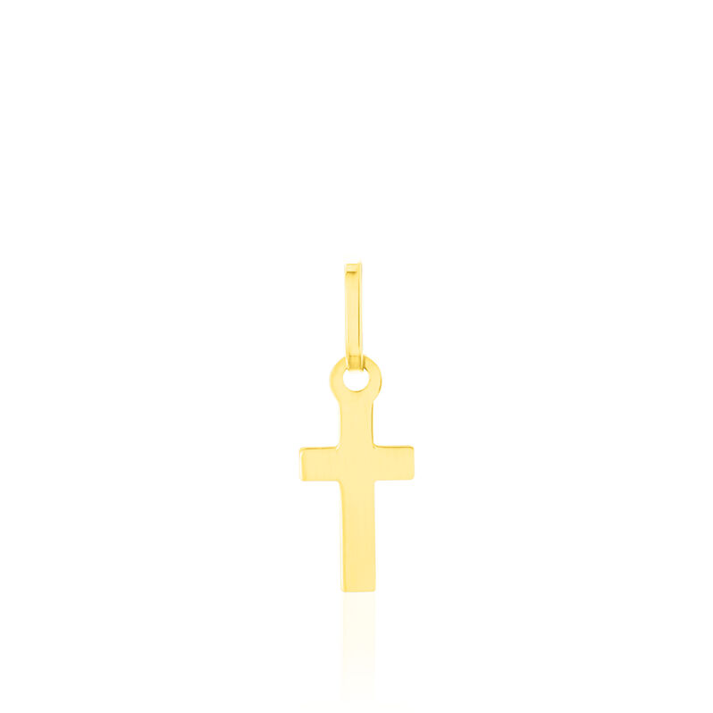 ALYSSA KREUZ 7 Unisex Anh&auml;nger Gold 333 (8 Karat) Zirkonia Wei&szlig; Religi&ouml;ses Kreuz - Schmuckanh&auml;nger Unisex | OROVIVO