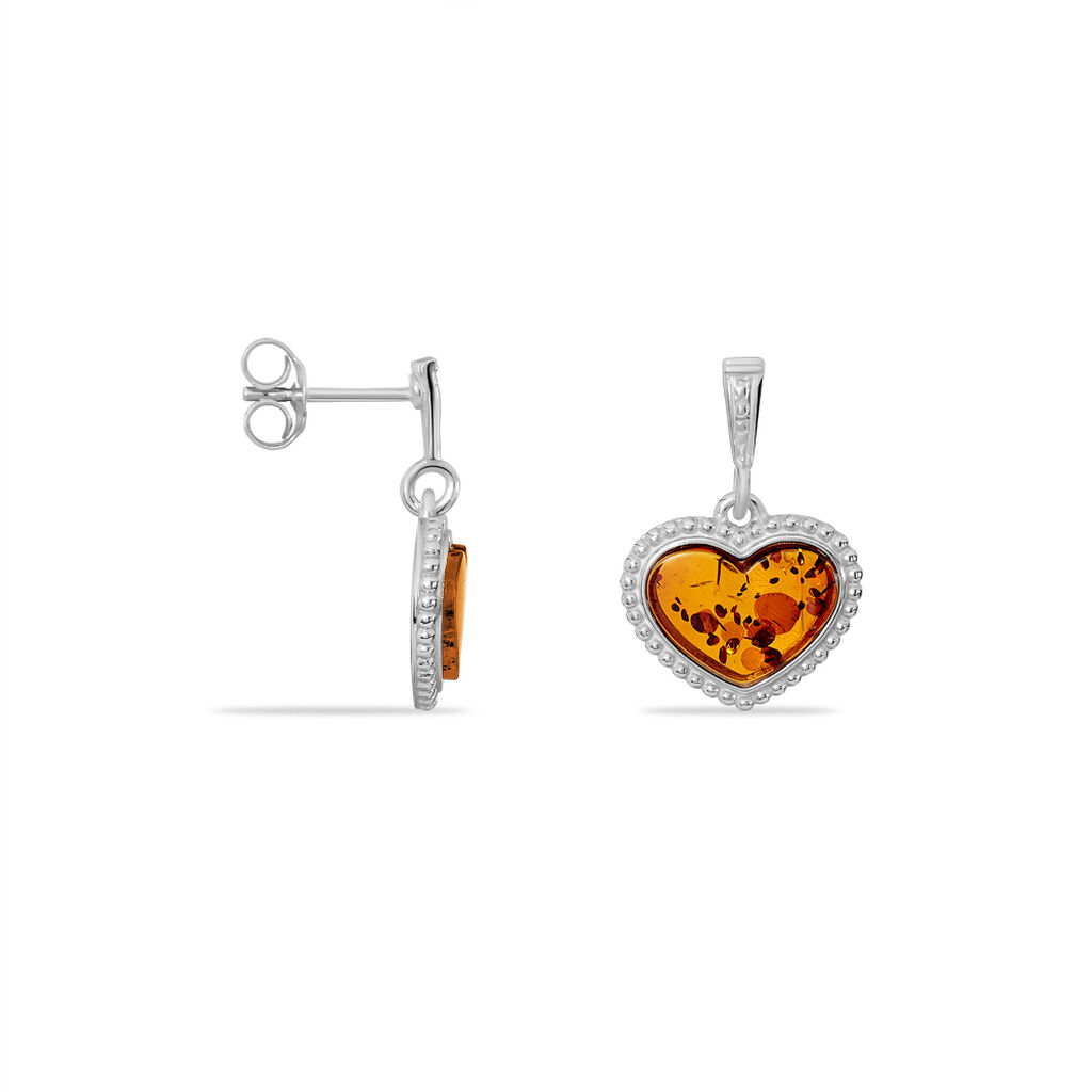 Boucles D'oreilles Love Argent Ambre - Spannringe Damen | OROVIVO