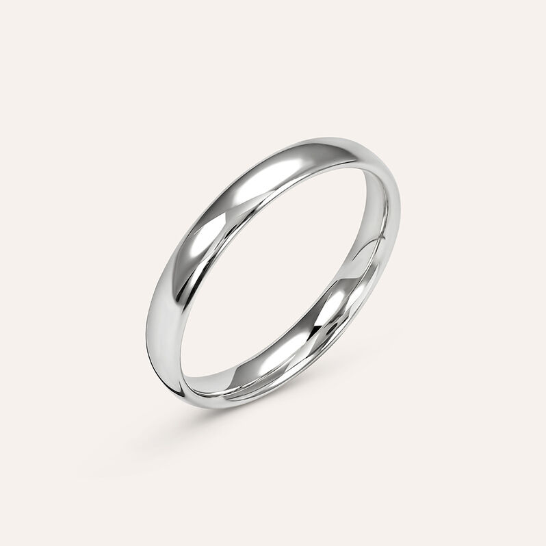 Fede Comoda Leggera 3 mm Oro Bianco - Spannringe Unisex | OROVIVO
