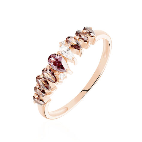 Pavéring Silber 925 Rosé Vergoldet Rosa Zirkonia - Hochzeitsringe Damen | OROVIVO