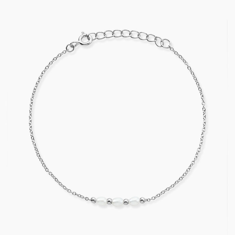 Bracelet Carice Argent Weiss Perle De Culture - Spannringe Damen | OROVIVO