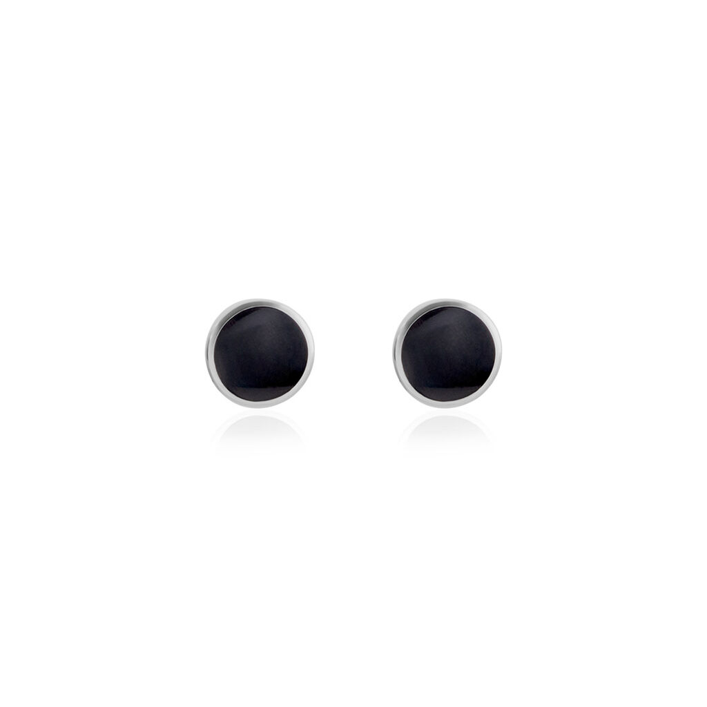 SELIRA Damen Ohrstecker Silber 925 Onyx Schwarz 0,22 ct Kreis, Ohrstecker mit Stein