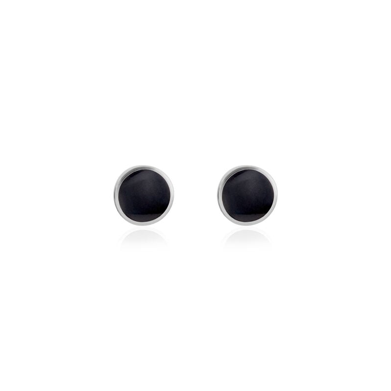 SELIRA Damen Ohrstecker Silber 925 Onyx Schwarz 0,22 ct Kreis - Ohrstecker Damen | OROVIVO