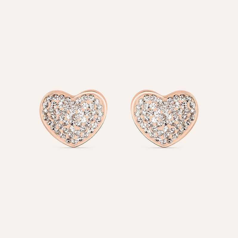 Orecchini Lobo Aura Acciaio Rosa Cristallo - Spannringe Damen | OROVIVO
