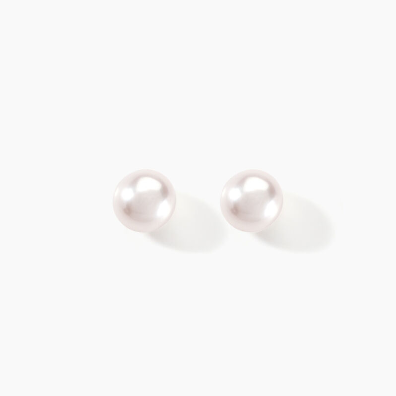 Boucles D'oreilles Puces Kesya Or Jaune Perle De Culture - Spannringe Damen | OROVIVO