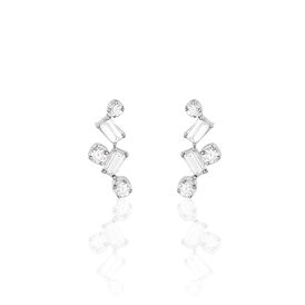 Damen Ohrstecker Lang Weißgold 375 Diamant 0,16ct - Ohrstecker Damen | OROVIVO