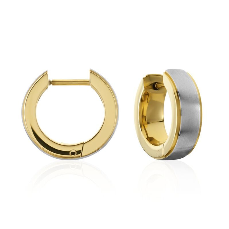 NORAH Damen Creolen Titan Bicolor Gelb/Silber B 4,7 mm - Creolen Damen | OROVIVO