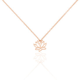 Damen Halskette Silber 925 Rosé Vergoldet Lotus - Ketten mit Anhänger  | OROVIVO