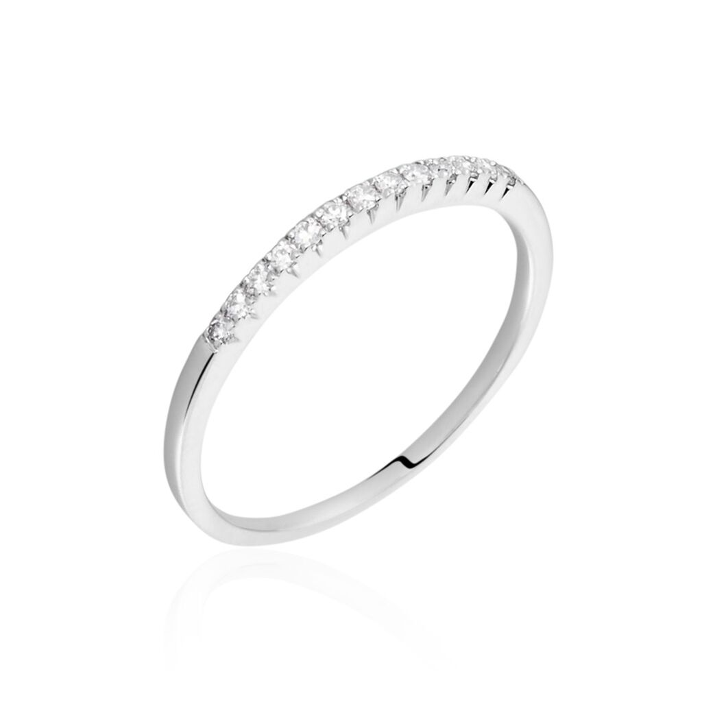 Damen Trauring Weißgold 375 Diamant 0,13ct Memo Luisa 1,50mm  - Eheringe mit Stein Damen | OROVIVO