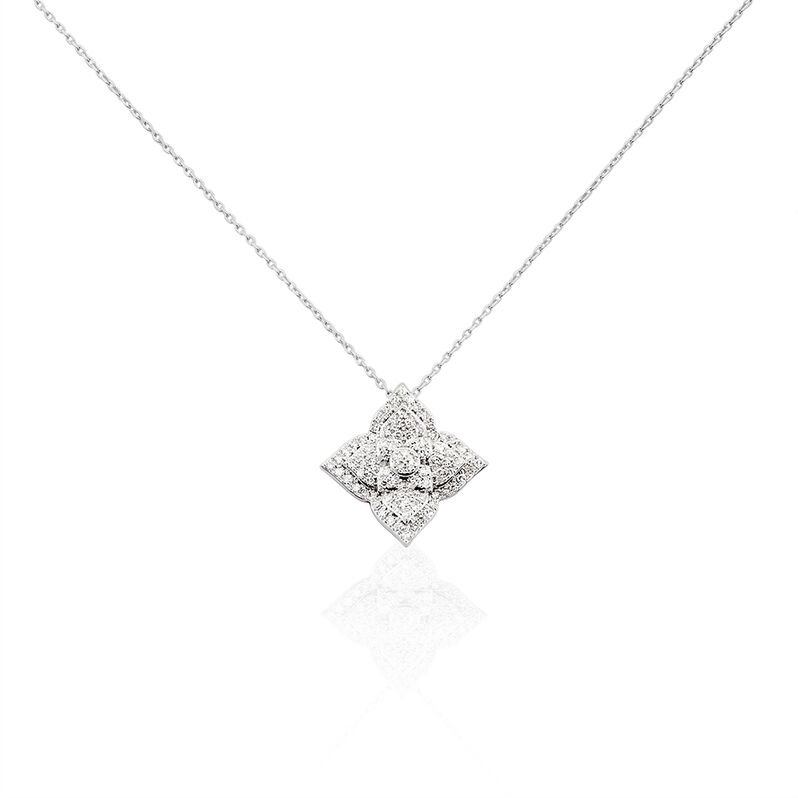 Collier Or Weiss Aelai Diamant Fleurs - Spannringe Damen | OROVIVO