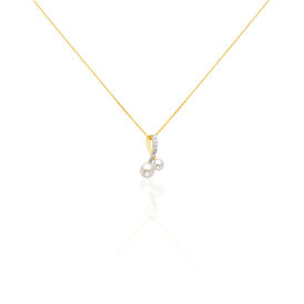Damen Halskette Gold 375 Zuchtperle Zirkonia - Ketten mit Anhänger  | OROVIVO