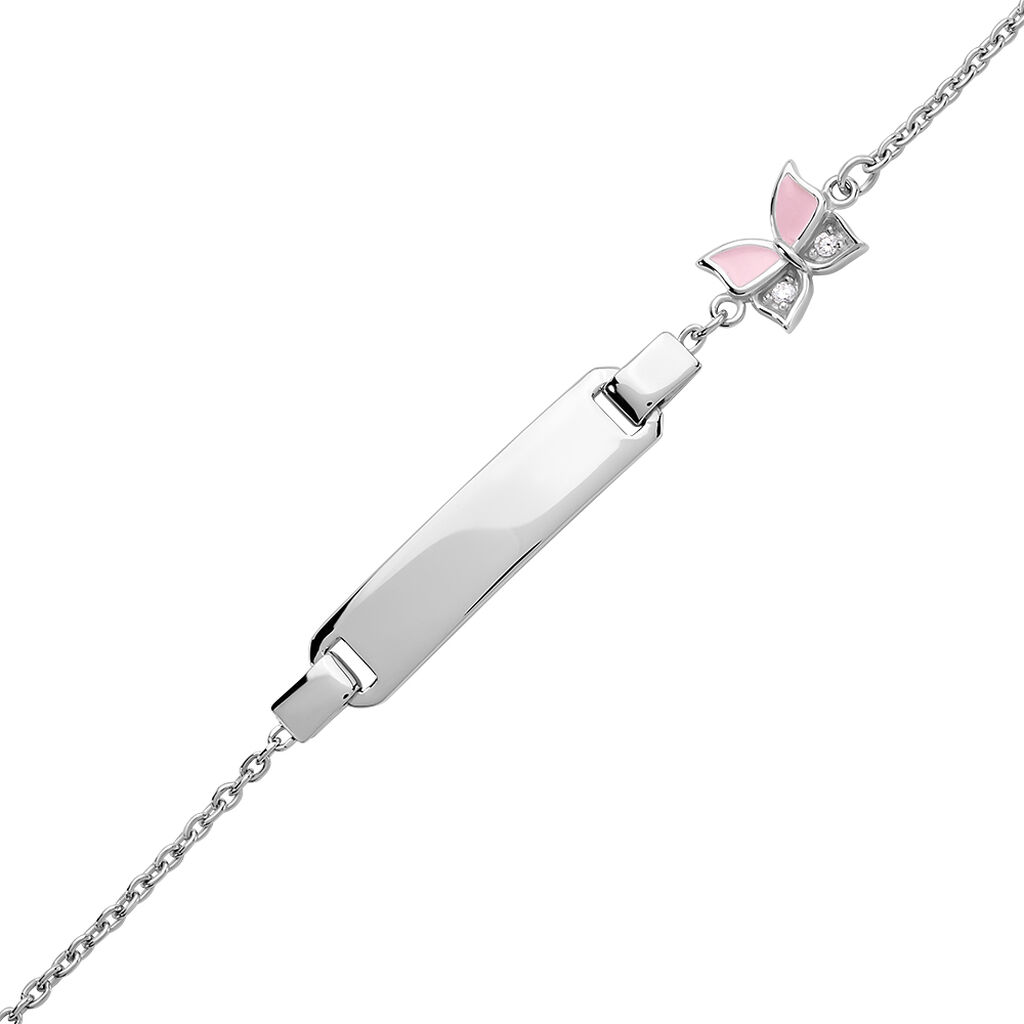 Lia Schmetterling Kinder ID Armband Silber 925 Andere Steine Wei&szlig; Schmetterling
