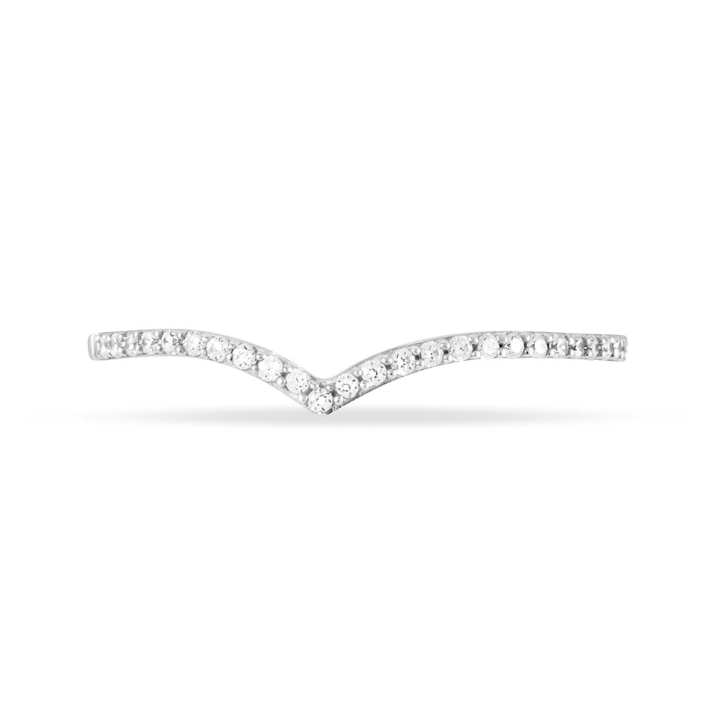 Bague Dounia Or Blanc Oxyde De Zirconium - Spannringe Damen | OROVIVO