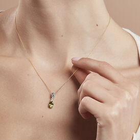 Damen Halskette Gold 375 Peridot Zirkonia Topas - Ketten mit Anhänger Damen | OROVIVO