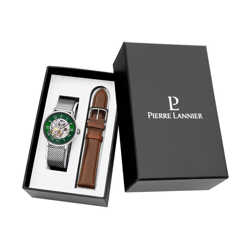 Coffret De Montre Pierre Lannier Automatic Vert - Spannringe Herren | OROVIVO