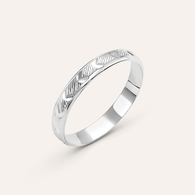 Fede Classica Diamantata 3 mm Oro Bianco - Spannringe Damen | OROVIVO