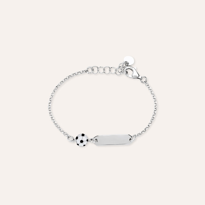 Bracciale Con Targhetta Silver Baby Argento Rodiato - Spannringe Kinder | OROVIVO