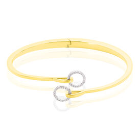 Damen Armreif Messing Gold 750 plattiert Zirkonia - Armreifen Damen | OROVIVO