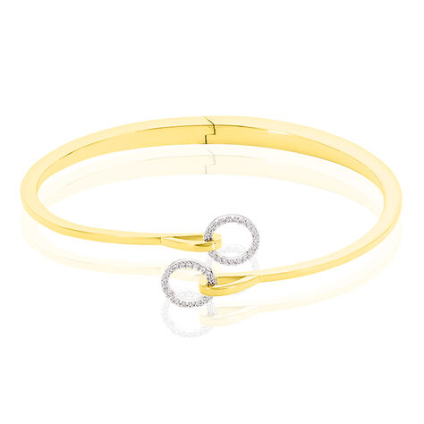 Damen Armreif Messing Gold 750 plattiert Zirkonia - Armreifen Damen | OROVIVO