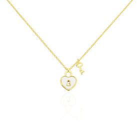 Damen Halskette Silber 925 Vergoldet Perlmutt Herz - Herzketten Damen | OROVIVO