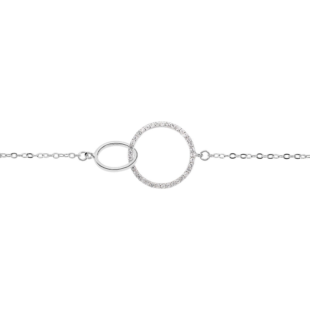 YALAZ 1 Damen Armband Silber 925 Zirkonia Wei&szlig; Doppelkreis