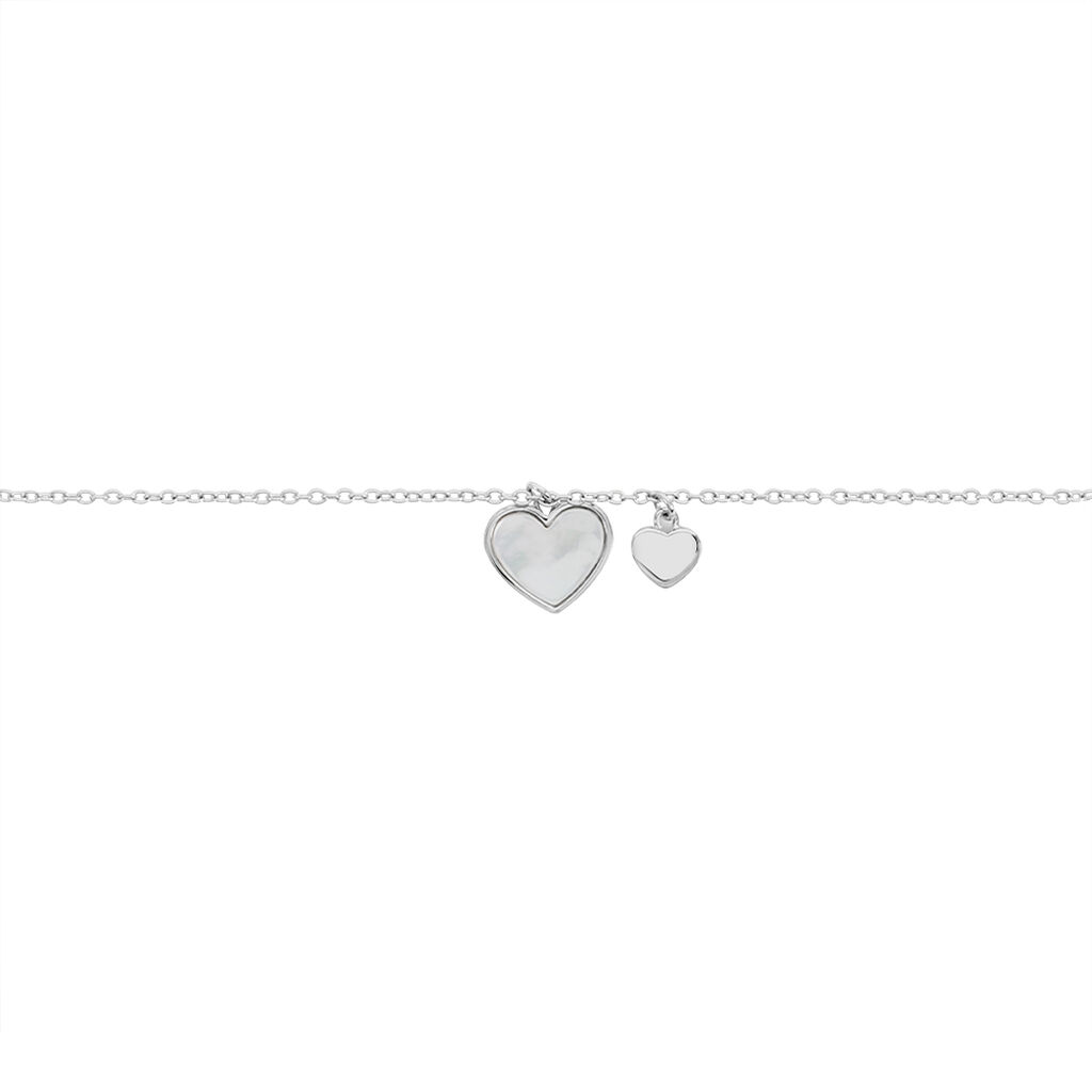 Damenarmband Silber 925 Perlmutt Herz  - Armbänder mit Anhänger Damen | OROVIVO