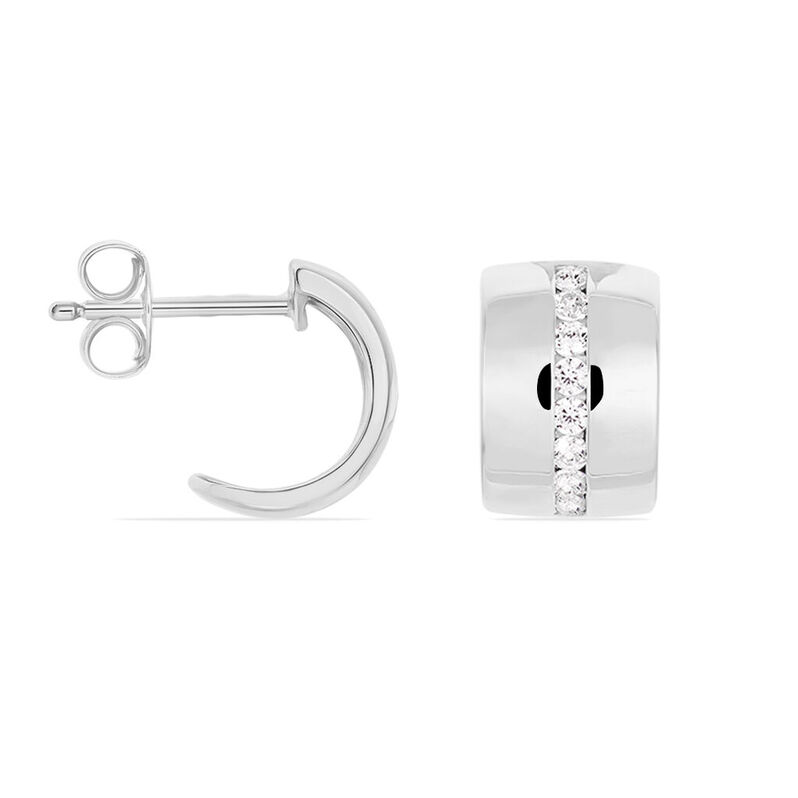 Damen Steckcreolen Silber 925 Zirkonia  - Creolen Damen | OROVIVO