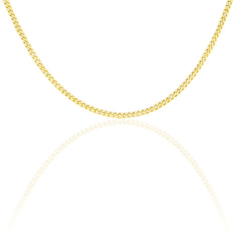 PANZER S FLACH 5 Damen Kette Silber vergoldet 925 B 2 mm - Halsketten  | OROVIVO