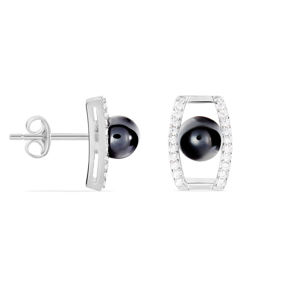 Boucles D'oreilles Pendantes Argent Céramique Et Oxyde De Zirconium - Spannringe Damen | OROVIVO