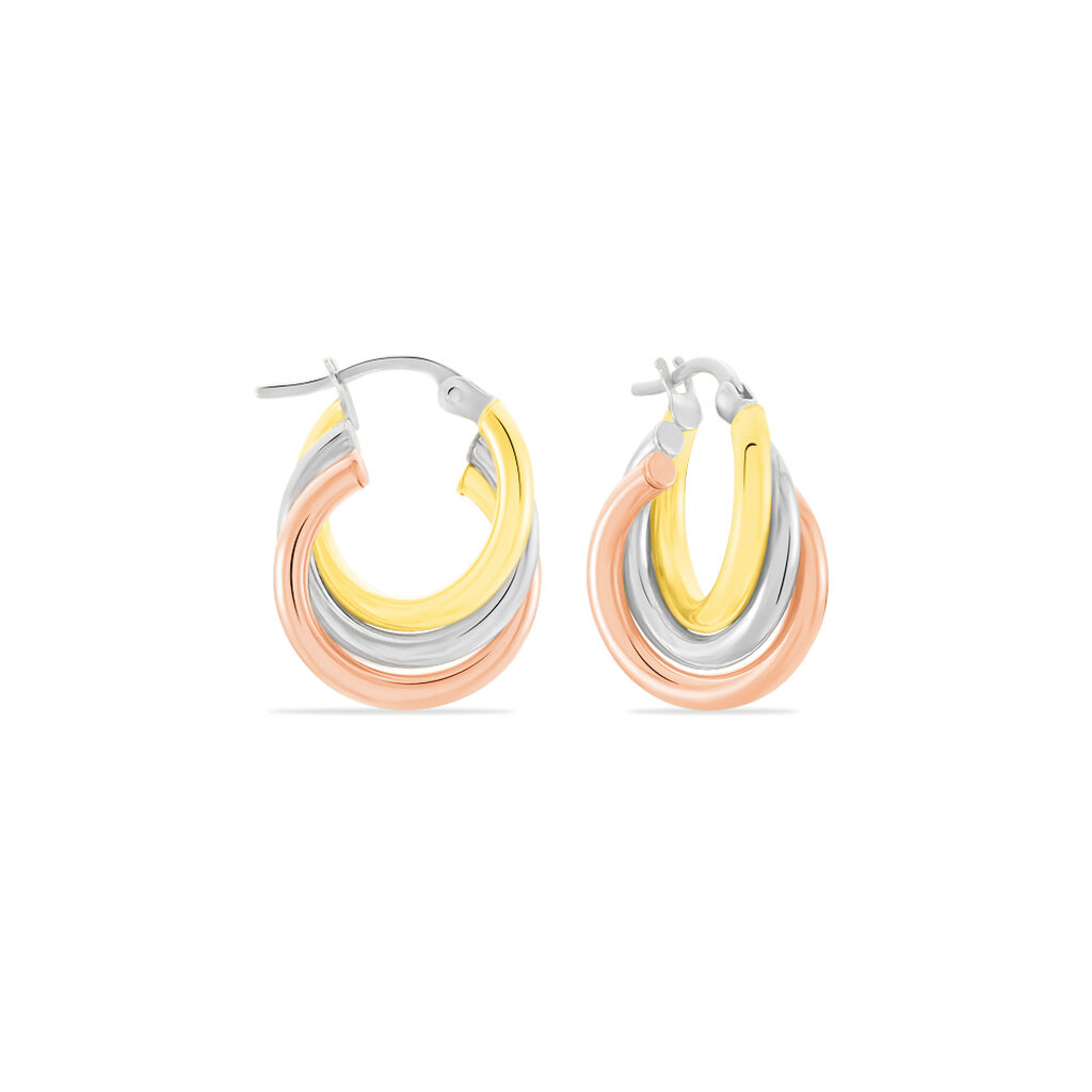 Damen Creolen Gold 375 Tricolor  - Creolen Damen | OROVIVO