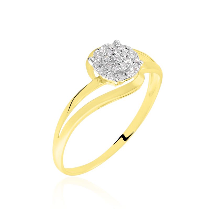 Bague Or Jaune Rosariane Diamants - Spannringe Damen | OROVIVO