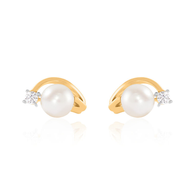 Annabelle Damen Ohrstecker Gold 375 (9 Karat) Zuchtperle Weiß - Ohrstecker Damen | OROVIVO