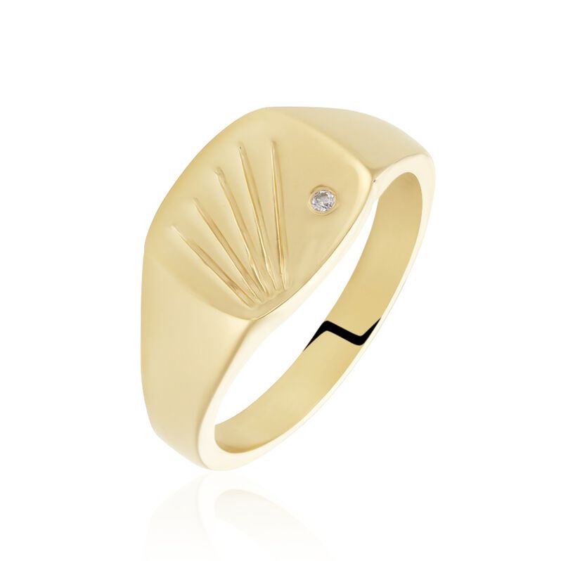 Chevalière Plaqué Or Khepri Oxyde De Zirconium - Spannringe Herren | OROVIVO