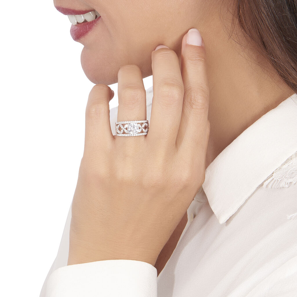 Bague Or Weiss Loena Et Oxyde - Spannringe Damen | OROVIVO