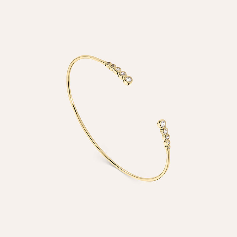 Bangle Golden Dream Placcato Oro Giallo Cubic Zirconia - Spannringe Damen | OROVIVO