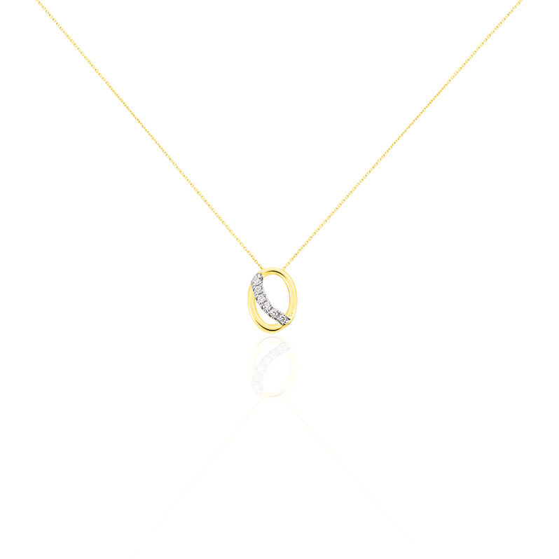 Collier Or Jaune Agostina Forme Ovale Ajouree Oxydes De Zirconium 42cm - Spannringe Damen | OROVIVO